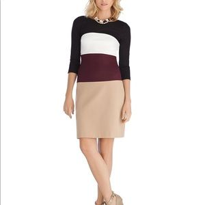 WHBM 3/4 Sleeve Colorblock Shift Dress